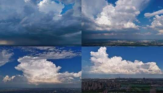 城市蓝天白云延时云卷云舒高清在线视频素材下载