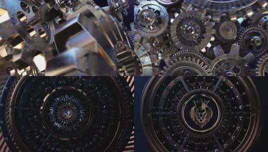 齿轮logo工业齿轮开场片头高清AE视频素材下载
