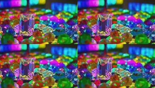 多彩宝石与钻石特写高清在线视频素材下载