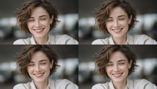 自信微笑的女性肖像特写展示高清在线视频素材下载