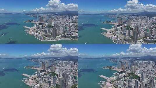 香港维多利亚港航拍高清在线视频素材下载