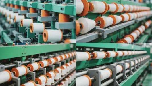 工厂纺织机器生产线画面高清在线视频素材下载