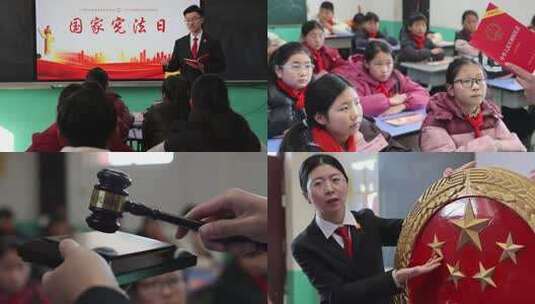 宪法日法官进校园高清在线视频素材下载