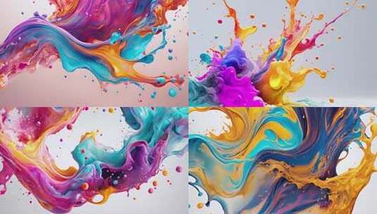 彩色流体动感画面高清在线视频素材下载