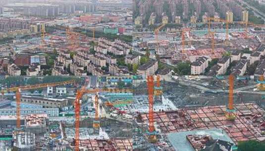 中国浙江宁波 施工中的工地航拍合集高清在线视频素材下载