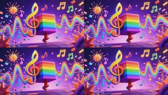 激情四射动感音频音阶节奏欢快的跳动4K高清在线视频素材下载