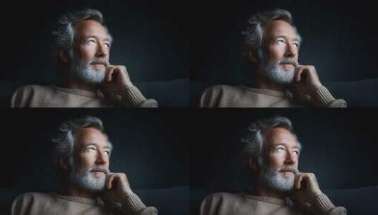 睿智长者沉思眺望未来高清在线视频素材下载