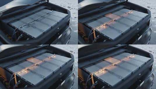 汽车后备箱内电池特写高清在线视频素材下载