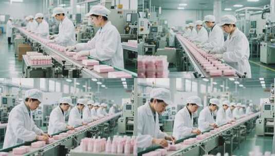 工厂工人流水线作业高清在线视频素材下载