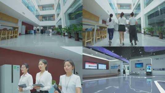 现代办公楼女性职员工作场景高清在线视频素材下载