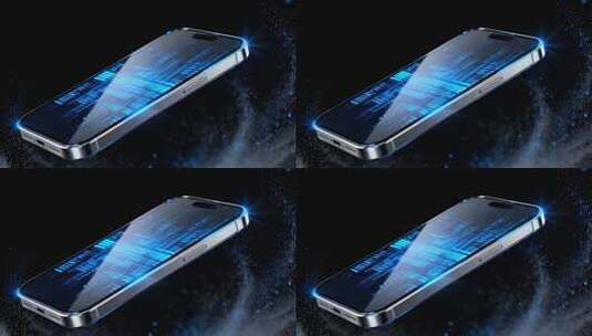科技感智能手机粒子特效画面高清在线视频素材下载
