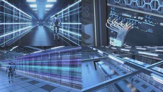 互联网数字计算机物联网机房高清在线视频素材下载