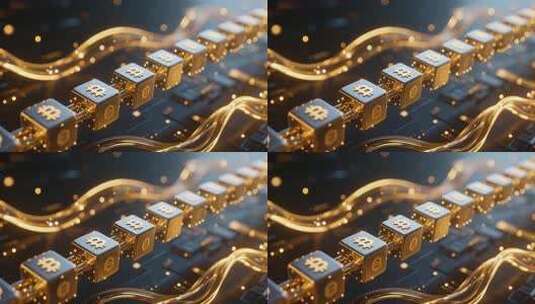 比特币区块链3D效果展示高清在线视频素材下载