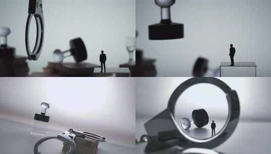 反腐贪污金钱欲望印章手铐实拍高清在线视频素材下载