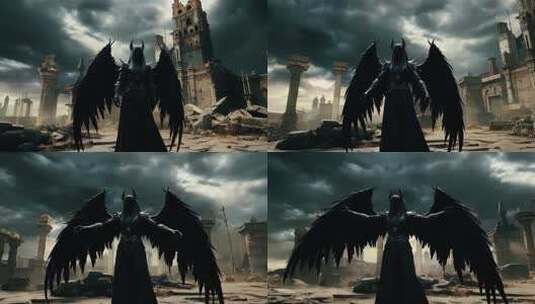 暗黑角色废墟场景素材高清在线视频素材下载