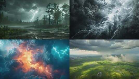 乌云密布闪电特效素材高清在线视频素材下载