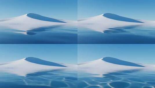 极简主义抽象艺术白色沙丘倒影视频高清在线视频素材下载