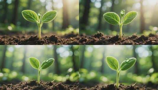 幼苗生长特写素材高清在线视频素材下载