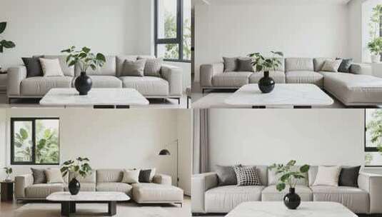 现代简约风格客厅沙发场景高清在线视频素材下载