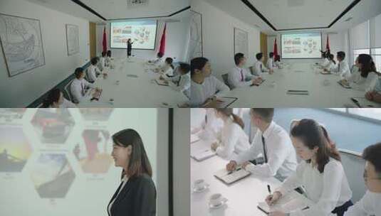 白领办公室开会场景素材高清在线视频素材下载