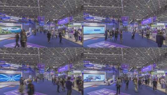 第八届进博会北馆创新孵化专区进口博览会高清在线视频素材下载