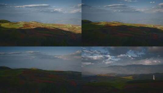 云南风光昆明东川红土地延时视频高清在线视频素材下载