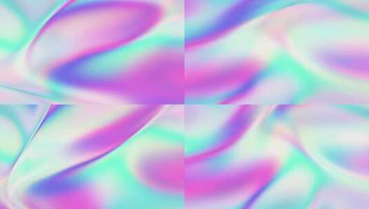 8K梦幻背景：全息粉蓝流体与丝绸渐变高清在线视频素材下载
