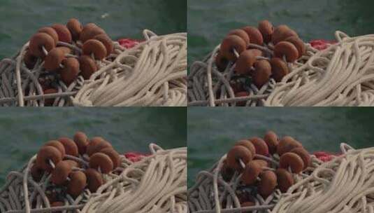 绳索、渔具、港口、渔船高清在线视频素材下载