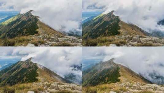 白云在阿尔卑斯山脉上高清在线视频素材下载