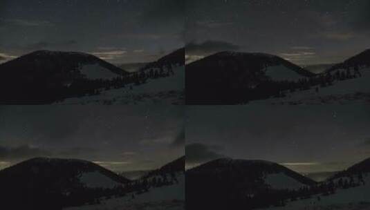 延时冬日天空中的星星高清在线视频素材下载