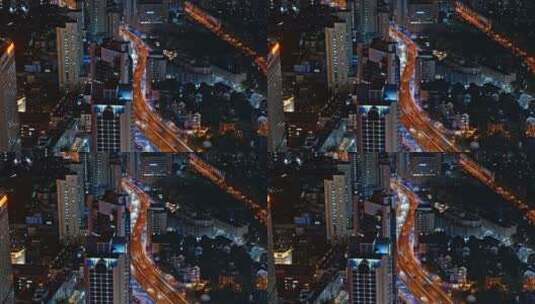4K航拍上海高架交通车流高清在线视频素材下载