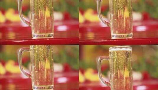 啤酒杯扎啤杯倒啤酒泡沫高清在线视频素材下载