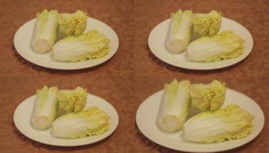 厨师切娃娃菜小白菜 (4)高清在线视频素材下载