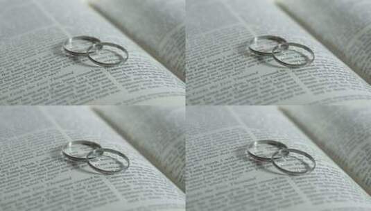 圣经上的结婚戒指高清在线视频素材下载