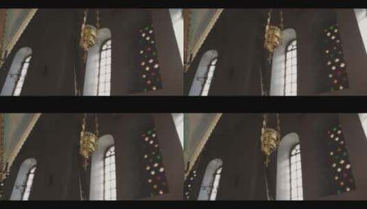 天主教堂中的台烛高清在线视频素材下载