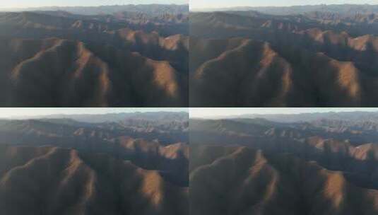 航拍山脉地质公园沟壑峰峦风光雄威高山湖泊高清在线视频素材下载