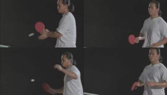 一个男人在打乒乓球高清在线视频素材下载