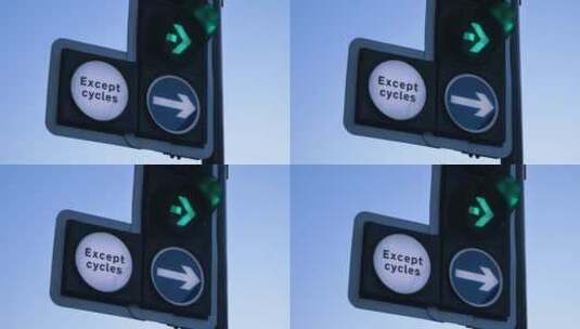 交通信号灯低角度拍摄镜头高清在线视频素材下载