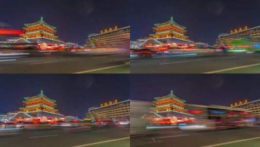宣传片延时拍摄陕西西安钟楼视频素材高清在线视频素材下载