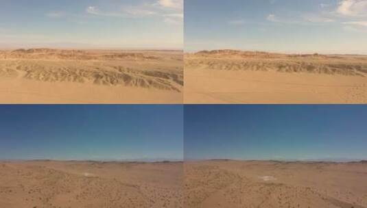 航拍4k沙漠黄沙日落高清在线视频素材下载