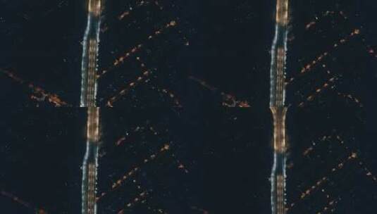 航拍上海电影感城市交通夜景高清在线视频素材下载