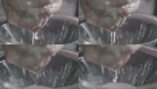 星级酒店大厨制作藕圆子流程LOG视频素材高清在线视频素材下载