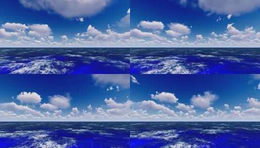 4K 清澈大海蓝天白云高清在线视频素材下载