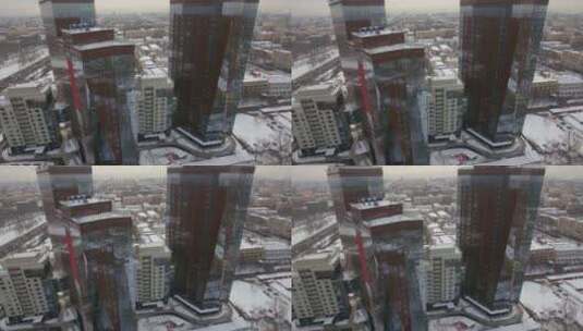 高楼周围的积雪高清在线视频素材下载