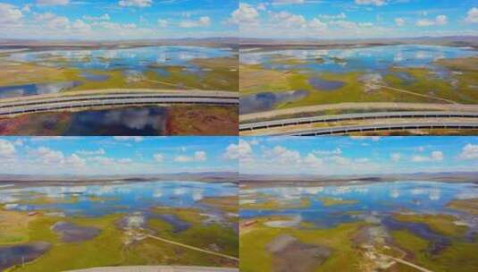 三江源果洛星星海野牛滩湖泊航拍高清在线视频素材下载