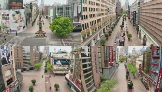 2022上海疫情南京路步行街空荡-长镜头高清在线视频素材下载