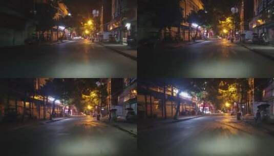 城市夜景街头景象商铺行人路上交通高清在线视频素材下载