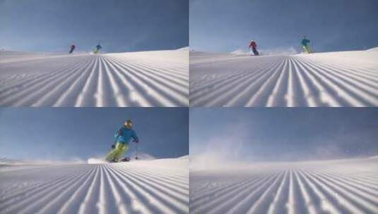 滑雪 双板 单板 雪上运动 极限运动高清在线视频素材下载