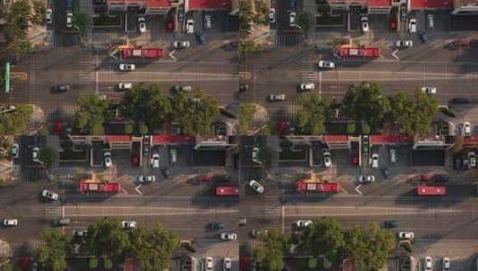日间城市交通鸟瞰高清在线视频素材下载