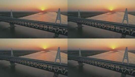 高铁通过郑州黄河大桥（郑新黄河桥）高清在线视频素材下载